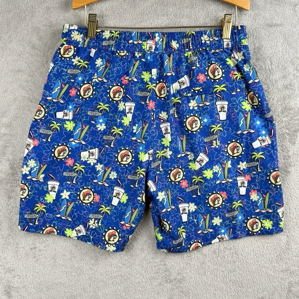 Bucees Tropical Palm Trees Surf‎ Beach Resort Graphic Mens M Swimwear Pool